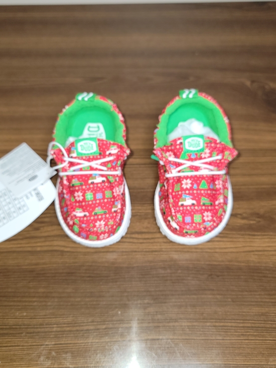 Hey Dude Other - Hey Dude Kids Lildude Holiday Sweater Loafers - Size 4 Toddler